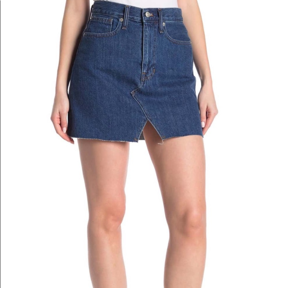 Madewell Cut Out Denim Mini Skirt